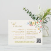 Soft Pastel Ornate Spring Garden gold Wedding Begleitkarte (Stehend Vorderseite)