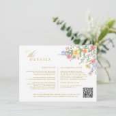 Soft Pastel Ornate Spring Garden gold Wedding Begleitkarte (Stehend Vorderseite)