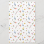 Soft Pastel Ornate Spring Garden Gold Wedding Menu (Rückseite)