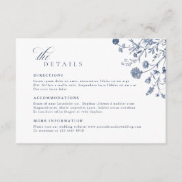 Soft Pastel Ornate Spring Garden  Wedding Details Begleitkarte