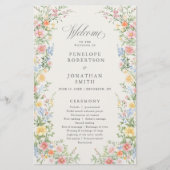 Soft Pastel Ornate Spring Garden Wedding Program (Vorderseite)