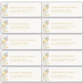 Soft Pastel Ornate Spring Gold Guest Name Address Aufkleber (Vorderseite)