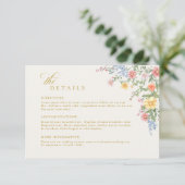 Soft Pastel Ornate Spring Gold Wedding Details Begleitkarte (Stehend Vorderseite)