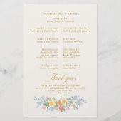 Soft Pastel Ornate Spring Gold Wedding Program (Rückseite)