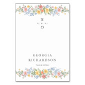 Soft Pastel Ornate Spring Guest Name Place Card Tischnummer (Vorderseite)