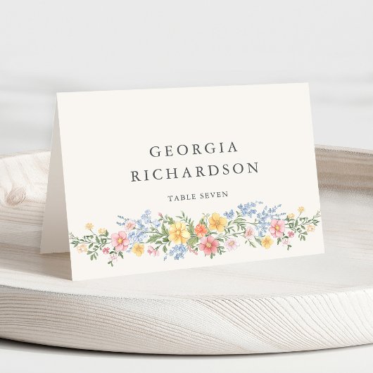 Soft Pastel Ornate Spring Guest Name Place Card Tischnummer