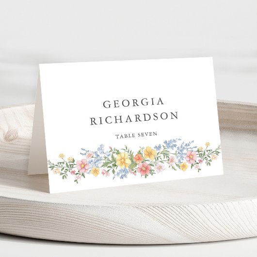 Soft Pastel Ornate Spring Guest Name Place Card Tischnummer