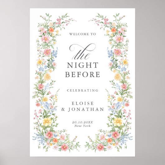 Soft Pastel Ornate Spring Rehearsal Dinner Welcome Poster (Vorne)