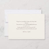 Soft Pastel Peach Boho Modern Baby Shower Dankeskarte (Rückseite)