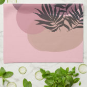 Soft Pastel Pink Abstract Tropical Kitchen Towel Geschirrtuch (Gefaltet)