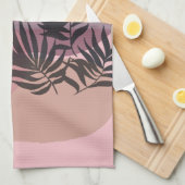 Soft Pastel Pink Abstract Tropical Kitchen Towel Geschirrtuch (Viertel Falte)