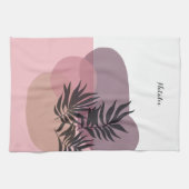 Soft Pastel Pink Abstract Tropical Kitchen Towel Geschirrtuch (Horizontal)