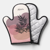 Soft Pastel Pink Abstract Tropical  Ofenhandschuh (Vorderseite/Rückseite)