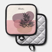 Soft Pastel Pink Abstract Tropical  Topflappen (Vorderseite/Rückseite)