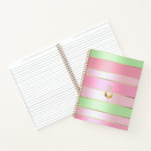 Soft Pastel Pink and Green Striped Notizblock (Innenseite)