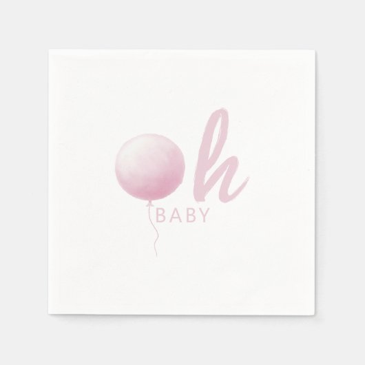 Soft Pastel Pink Balloon Baby Girl Shower Party Serviette (Vorderseite)