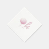 Soft Pastel Pink Balloon Baby Girl Shower Party Serviette (Ecke)