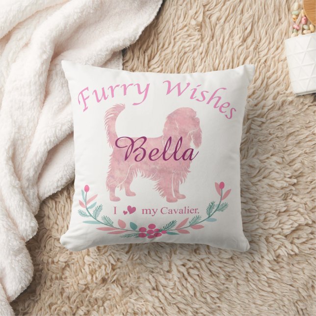 Soft Pastel Pink Cavalier | Personalized Christmas Kissen (Decke)