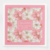 Soft Pastel Pink Gold Napkins Delicate Custom Name Serviette (Vorderseite)
