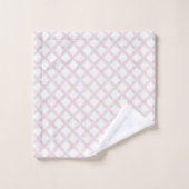 Soft Pastel Pink Micro Geometric Seamless Badhandtuch Set (Waschlappen)