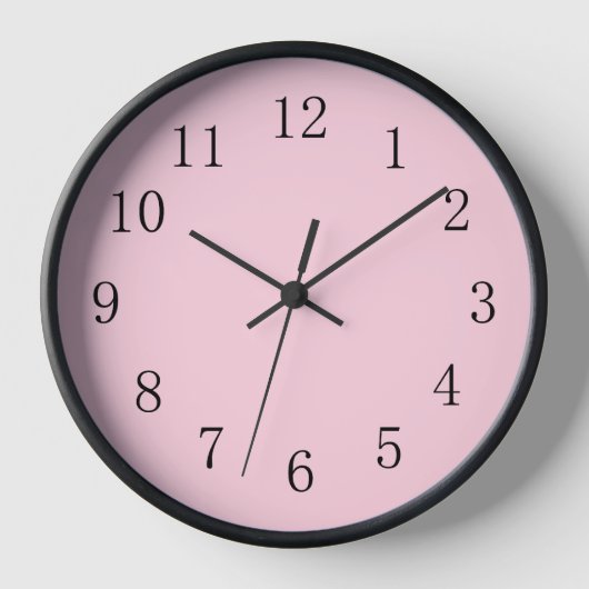 Soft Pastel Pink Round (Medium) Wall Clock Wanduhr (Vorderseite)