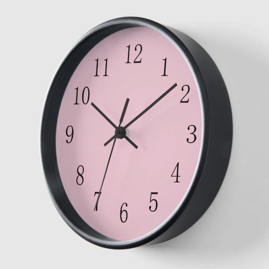 Soft Pastel Pink Round (Medium) Wall Clock Wanduhr (Winkel)