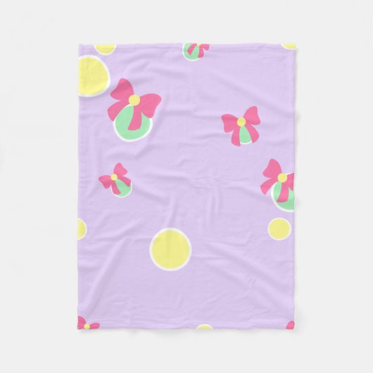 soft pastel polka dots and bows fleecedecke (Vorderseite)