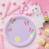 soft pastel polka dots and bows pappteller (Party)