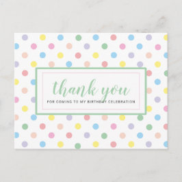 Soft Pastel Polka Dots Geburtstagsparty Vielen Dan Postkarte