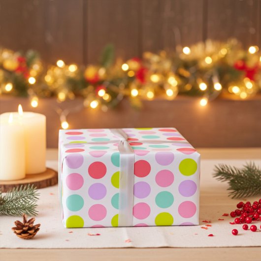 Soft Pastel Polka Dots Pattern Geschenkpapier