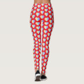 Soft Pastel Rainbow Hearts in Fire Red Leggings (Rückseite)