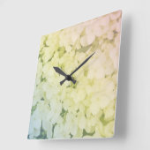  Soft Pastel Rainbow Hydrangea Quadratische Wanduhr (Winkel)
