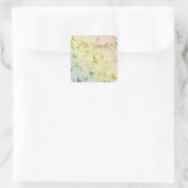  Soft Pastel Rainbow Hydrangea Quadratischer Aufkleber (Tasche)