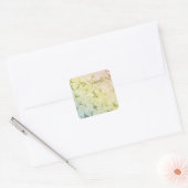  Soft Pastel Rainbow Hydrangea Quadratischer Aufkleber (Umschlag)