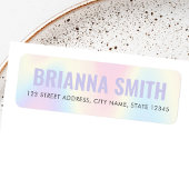 Soft pastel rainbow trendy modern return address