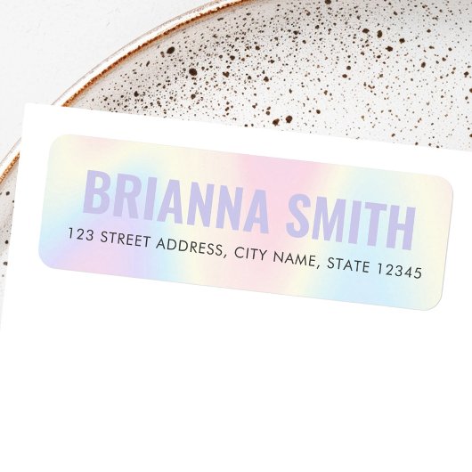 Soft pastel rainbow trendy modern return address