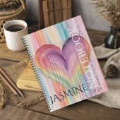 Soft Pastel Rainbow Whimsical Watercolor Heart Notizblock
