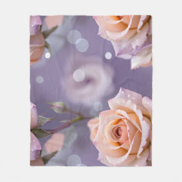 Soft Pastel Roses In Shades Of Peach And Pale Pink Fleecedecke