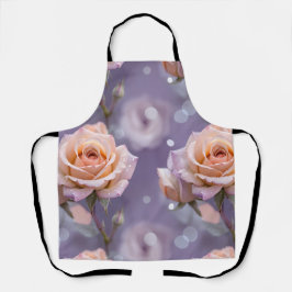 Soft Pastel Roses In Shades Of Peach And Pale Pink Schürze