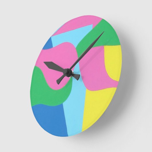 Soft Pastel Shapes Contemporary Round Clock Runde Wanduhr (Winkel)