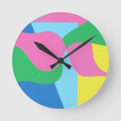 Soft Pastel Shapes Contemporary Round Clock Runde Wanduhr (Vorderseite)