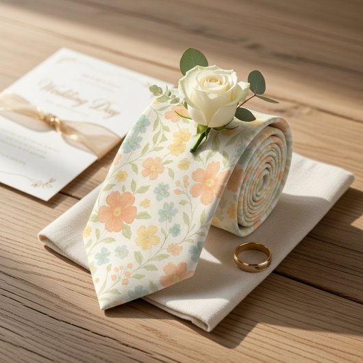 Soft Pastel Spring Blossom  Krawatte