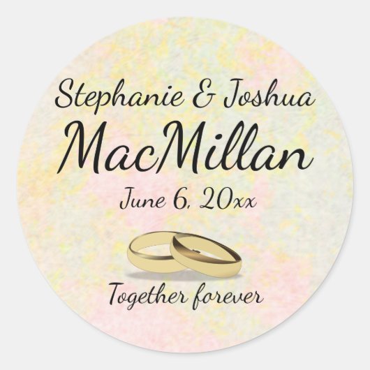 Soft Pastel Spring Wedding Gefallen Stickers (Vorderseite)