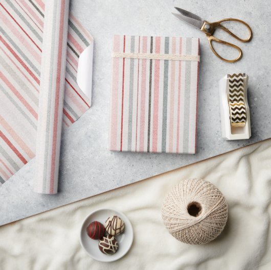 Soft Pastel Striped Wrapping Paper Geschenkpapier (Kunsthandwerk)