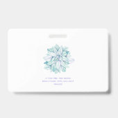 Soft Pastel Succulant Yogie Silhouette Abzeichen Ausweis (Rückseite)