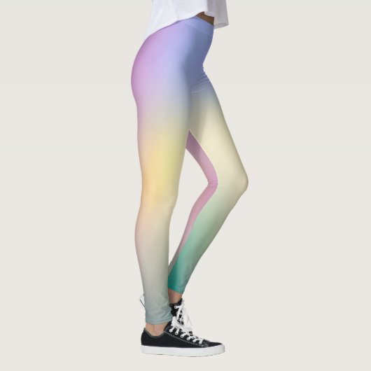 Soft Pastel Sunrise Gradient Yoga Leggings (Rechts)
