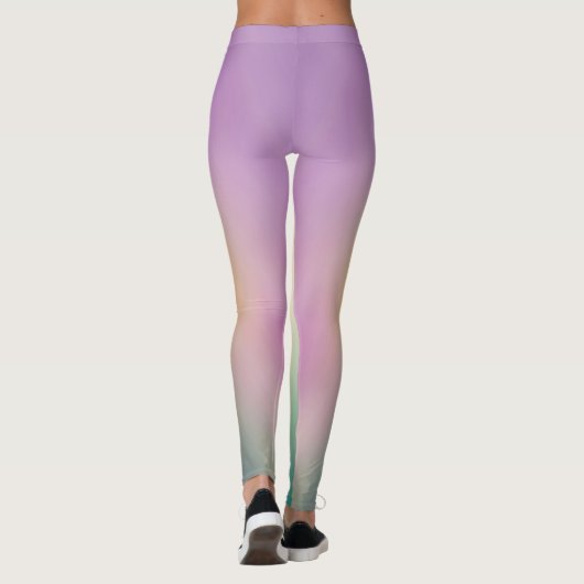 Soft Pastel Sunrise Gradient Yoga Leggings (Rückseite)