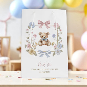 Soft Pastel Teddy Bear Babydusche Danke Tag Mittlere Geschenktüte