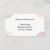 Soft Pastel University Lecturer Elegant Academic  Visitenkarte (Rückseite)