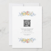 Soft Pastel Verziert Spring Floral QR Code Wedding Einladung (Rückseite)